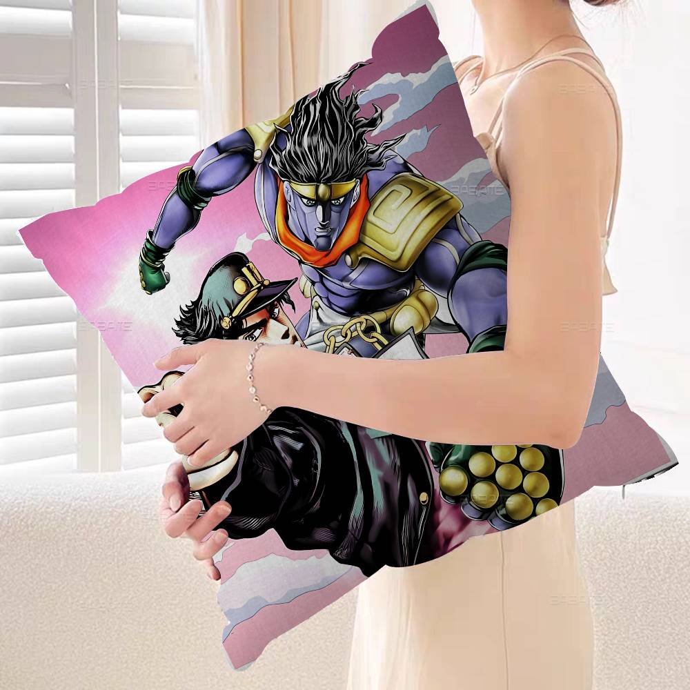 Anime JoJos Bizarre Adventure Cushion Cover Inches Farmhouse Decor Home Throw Pillow Covers for Couch Decorations