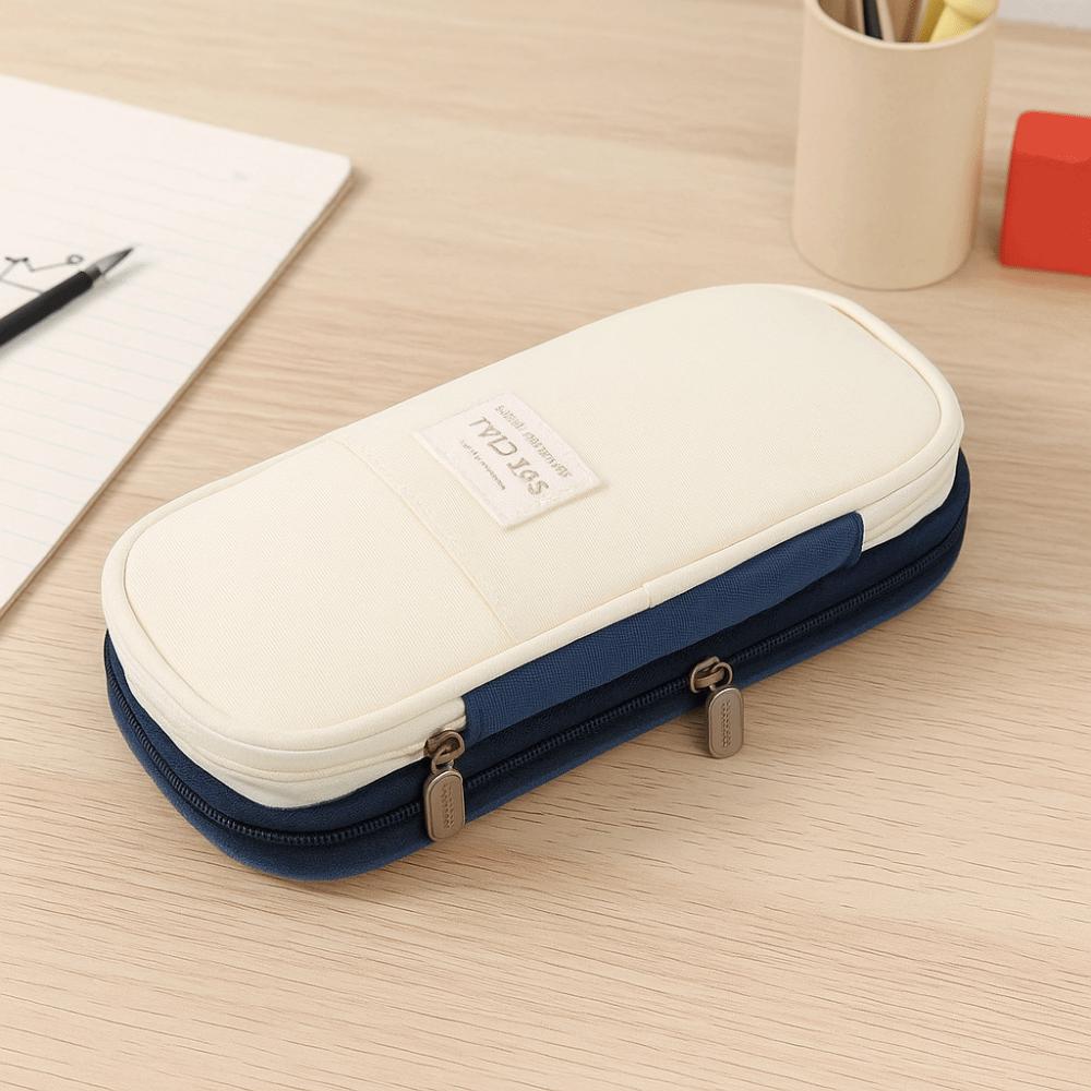 Diagonal Storage Pencil Bag Polyester Macaron Pencil Case Simple Student Pen Bag Boy Girl Kid