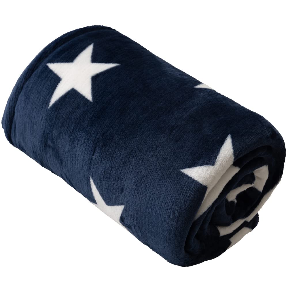 

AQUA mofua Премиальное микрофибровое одеяло Heatwarm (Пододеяльник), Нагревается до +2°C (12°F), Односпальный размер, темно-синий узор со звездами, теплое зимнее одеяло, 601701Q6