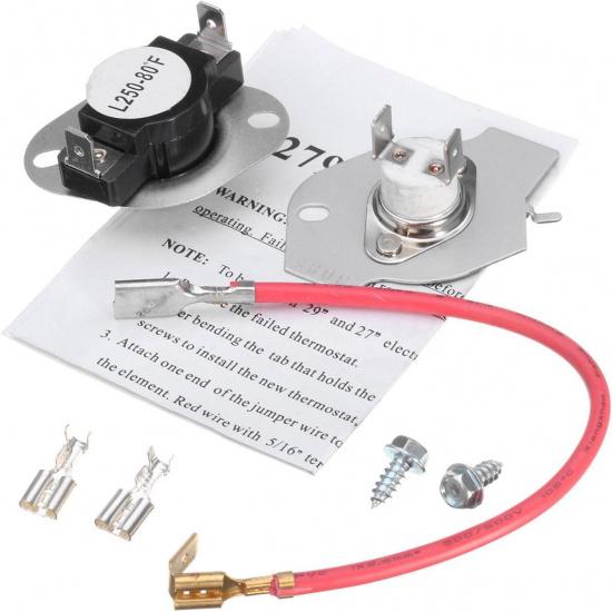 Siwdoy 279816 Dryer Thermostat Kit, 3387134 3977767 Dryer Thermostat and 3392519 Thermal Fuse Compatible with Whirlpool Dryer Replaces 3399693