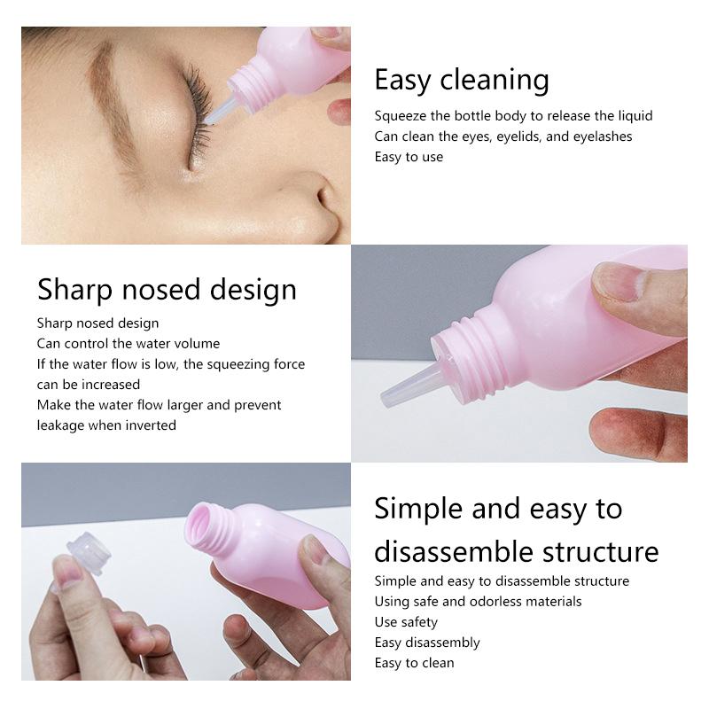 1Pc Eyelash Cleaning Bottle Cleaning Bottle Water Squeeze Dropper Plastic Squeeze Bottles Lash Bath Bottles Primer Bottle