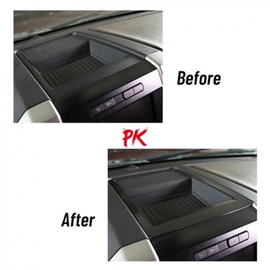 Förvaringslåda för instrumentpanel, dekorativ ramlist för Ford F150 15-20 Kolfiber