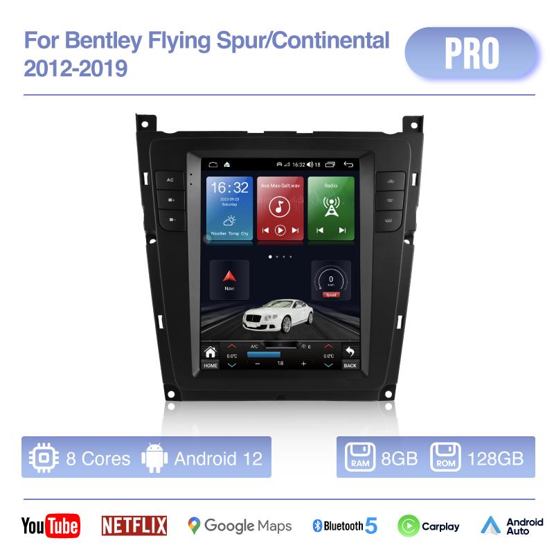 9.7 Inch For Bentley Flying Spur/Continental 2012-2019 GPS NavigationMediaCarPlayer 8Core 8+256G CarPlay 4G 360Camera Android12