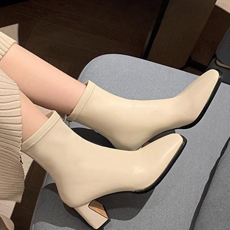 High Heels Women Ankle Boots Chunky Fashion Goth Heeled Shoes New Trend Pumps  Winter Casual Cozy Woman Chelsea Botas Mujer