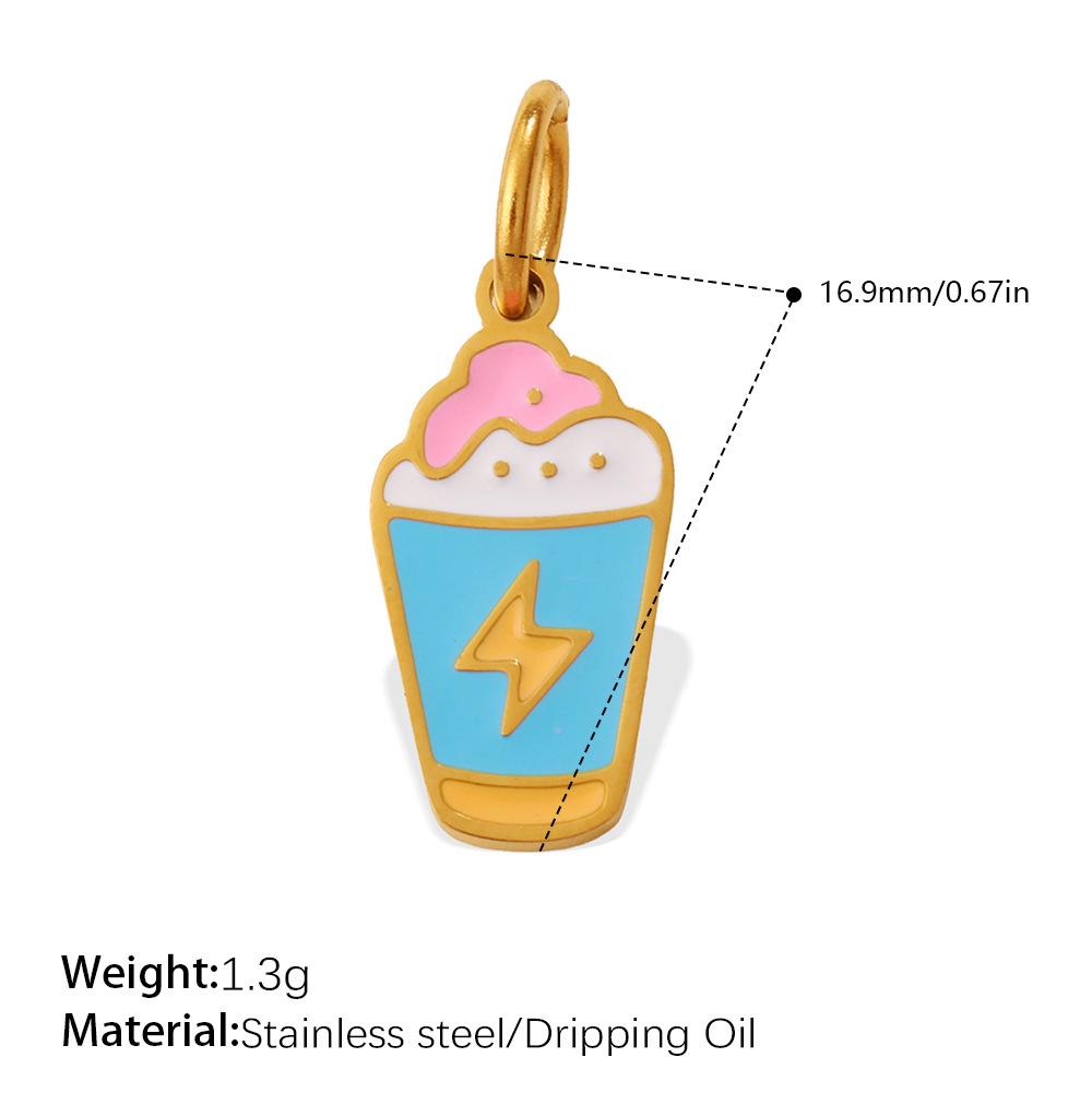 ins wind cute dripping drink shape pendant female personality small jewelry accessories