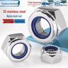 Stainless Steel Nylon Lock Nut Hexagon Anti-Loosening Screw Cap M4-M20