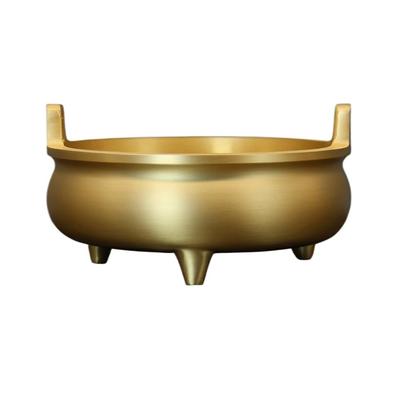 Räuchergefäß für buddhistische Altäre, Räuchergefäß aus reinem Kupfer mit Ascheüberlaufschutz (10cm Durchmesser, 5cm Höhe), Dick, Stabil und Unzerbrechlich,