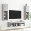 VidaXL Unités Murales TV avec LED 5 pcs, Armoires de Télévision Suspendues, Meubles Télé de Salon, Moderne, Gris Sonoma Bois 3216609
