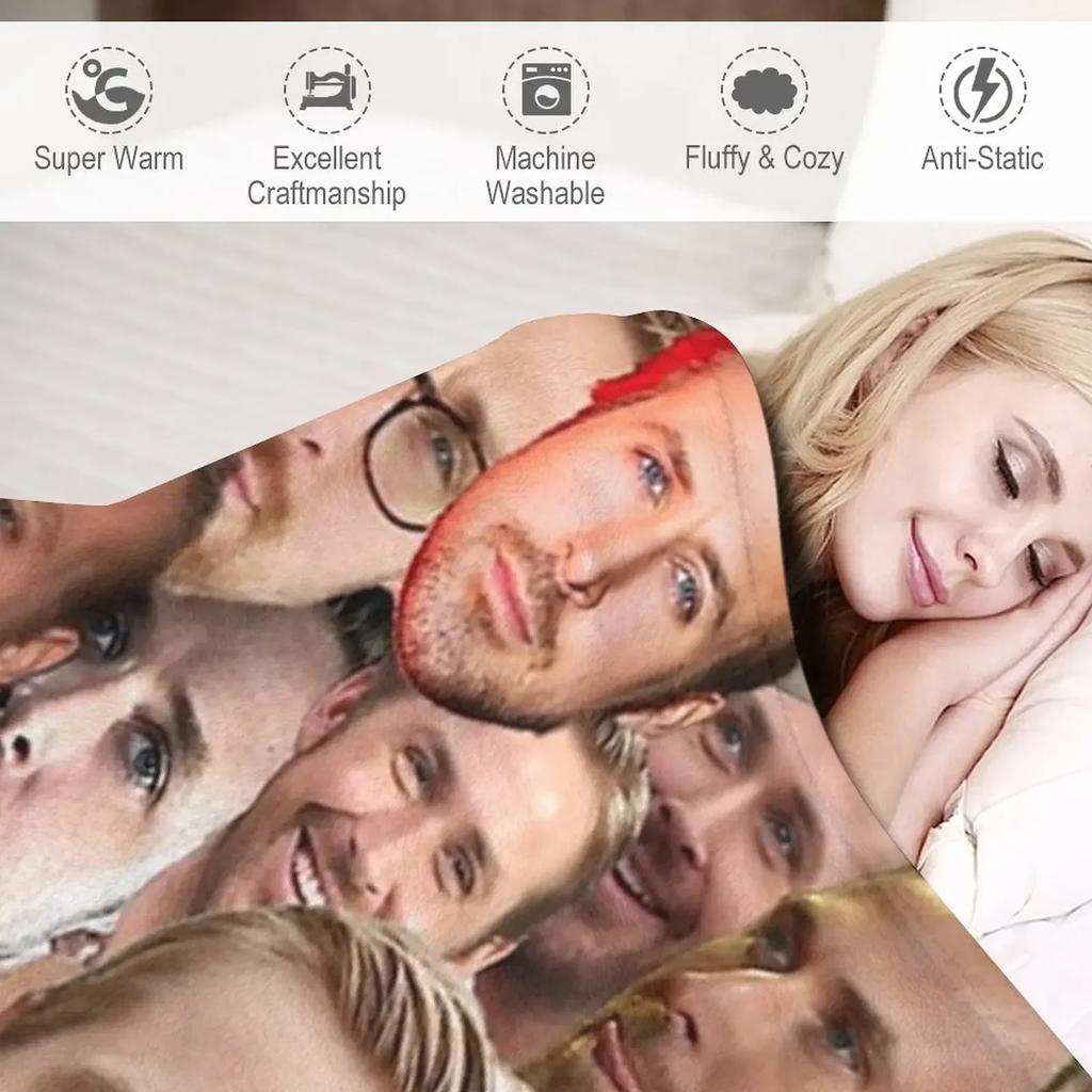 RYAN GOSLING Throw Blanket Camping Blanket Cosplay Anime Dorm Room Essentials Soft Blanket