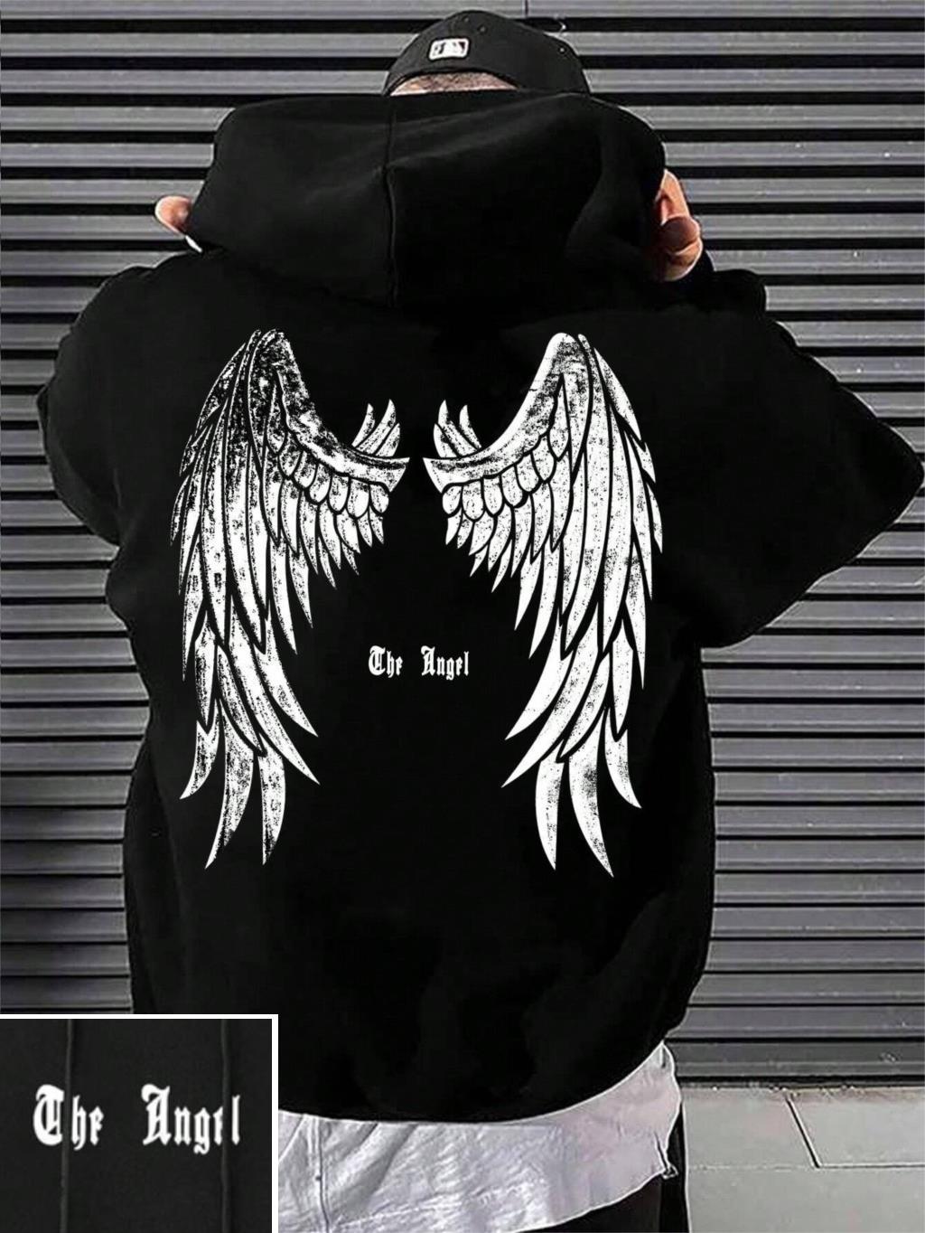 

Autumn Winter Fashion Men s Angel Wing Printed Comfortable Breathable Hoodie Street Style Hoodie Men s Sweatshirt and Hoodie XL