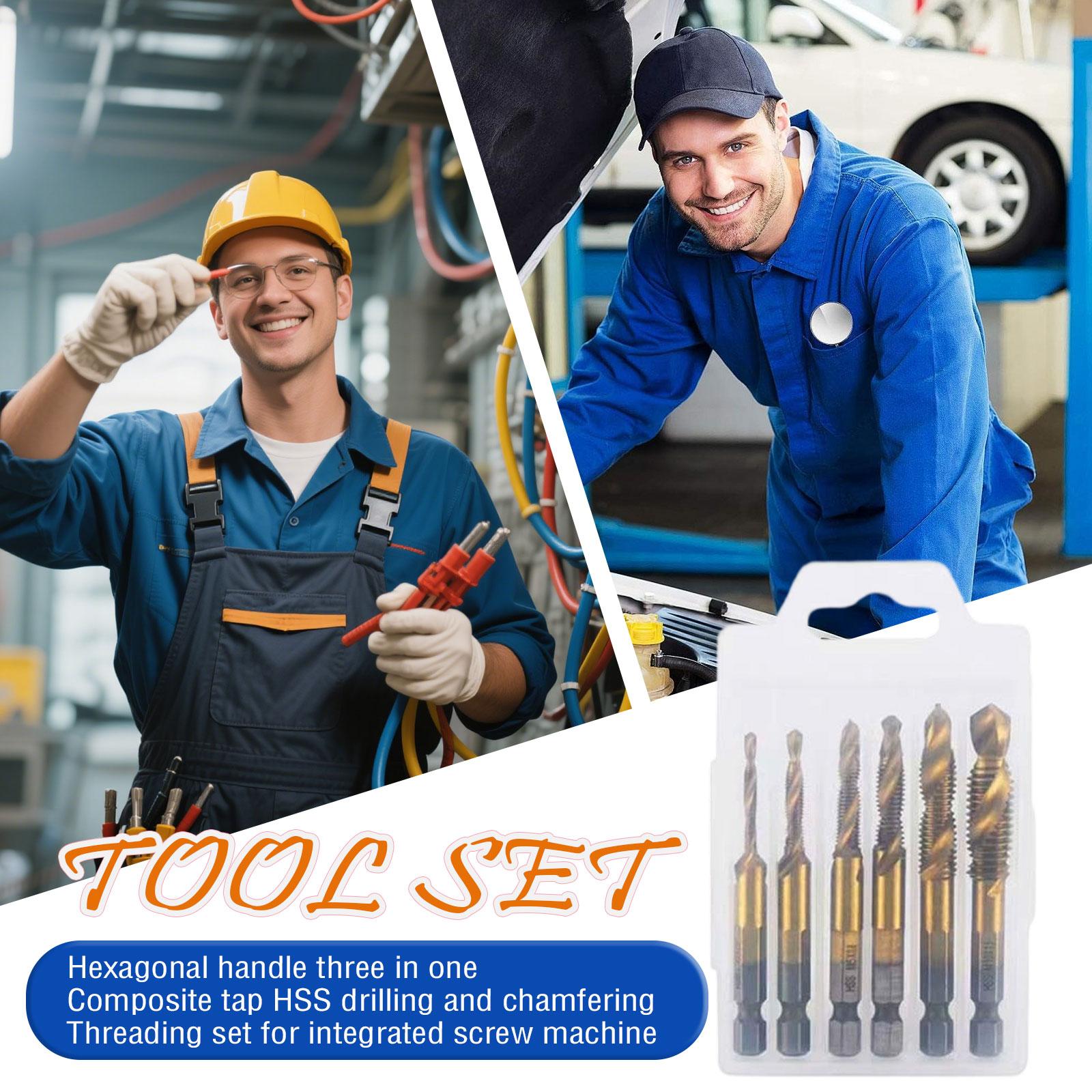 

Hex Shank Drill Tap Bit Set 6 Piece Cobalt (M3–M10) One Size