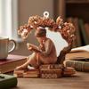 2D Acrylic Flat Book Lovers Ornament Christmas Tree Ornament Reading Ornament for Women Readers Teachers Book Lovers Gift