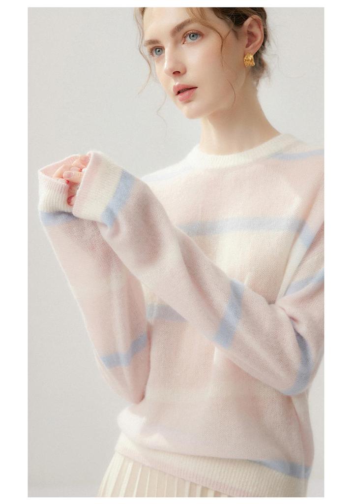 Women's Seven-Gauge Pure Cashmere Pullover - Loose Knit Sweater for Autumn and Winter