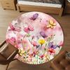 1pc Butterflies Flowers Round Chair Mat Office Area Rug - Non-Slip, Floor Mat for Office, Bedroom, and Indoor Decor P127232