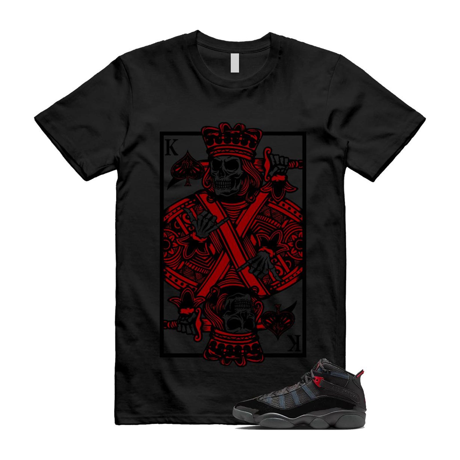 6 Rings Anthracite Black Fire Red T Shirt Match KC 3XL