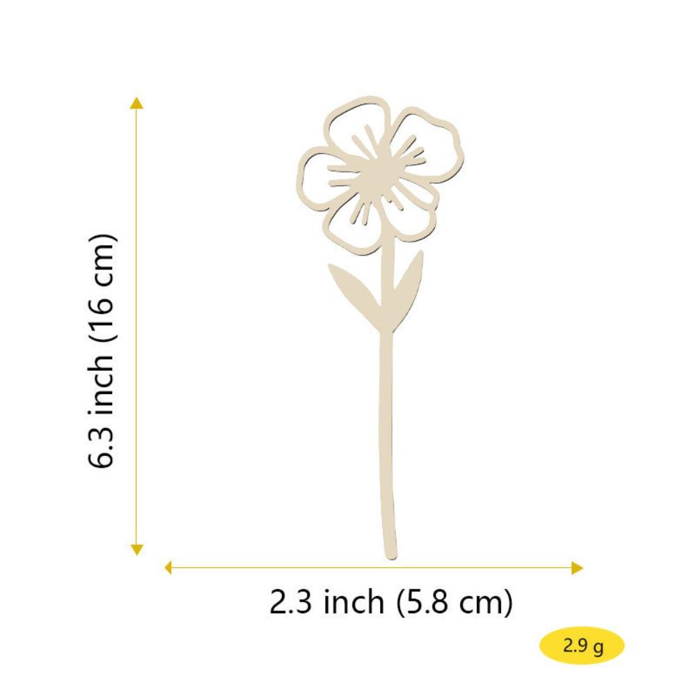 10Pcs Wood Material Wooden Flowers Cutout Design Laser Cut Wood Flowers Cutout Signs Natural Unpainted Wildflowers Stems