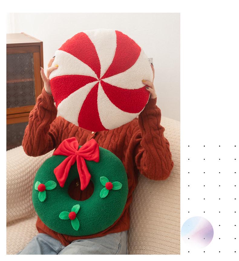 Grenzüberschreitende Weihnachts-Schneehaus-Girlande: Schneeflocken-Bonbon Plüschkissen - Festliche Dekoration & Geschenkkissen.