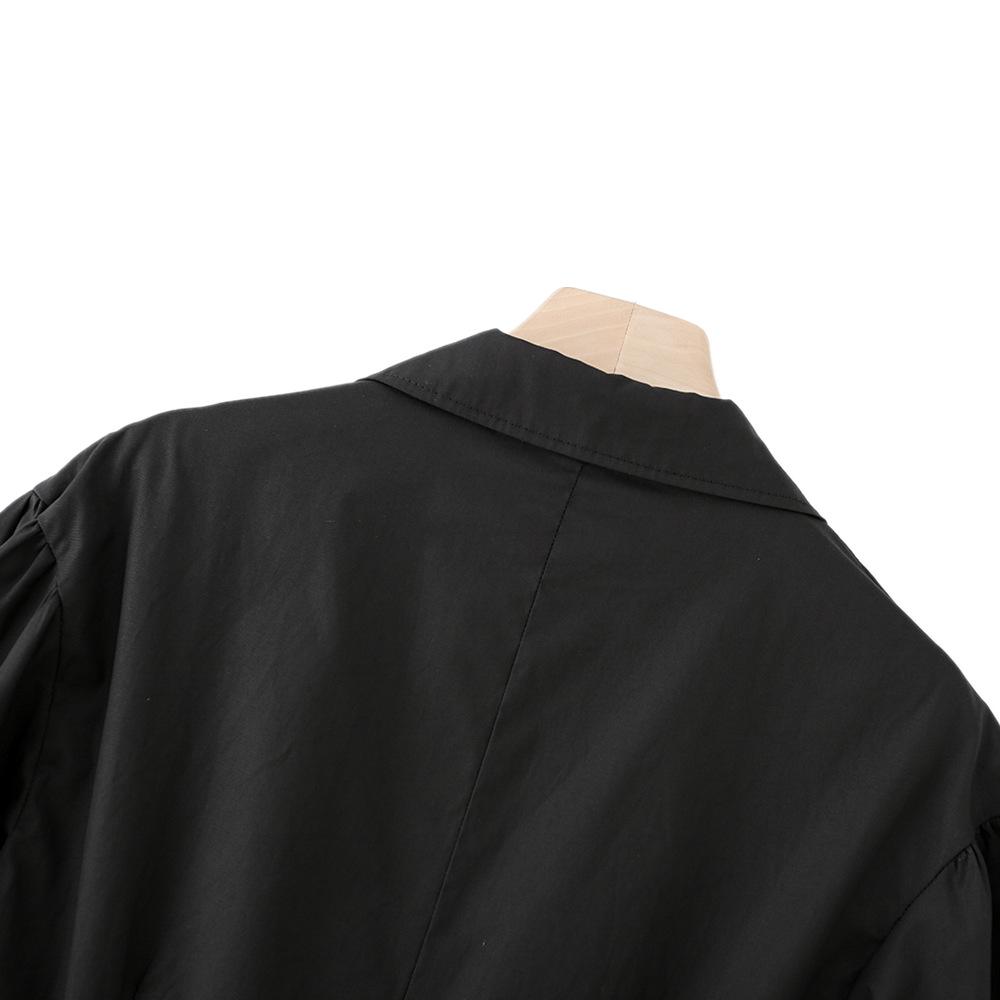 ZG Bow Tie Lace-Up Loose Fit Slim Long Sleeve Shirt - New Design
