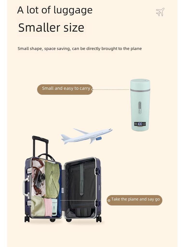 Portable Stainless Steel Electric Heating Cup - 110V Insulated Water Mug