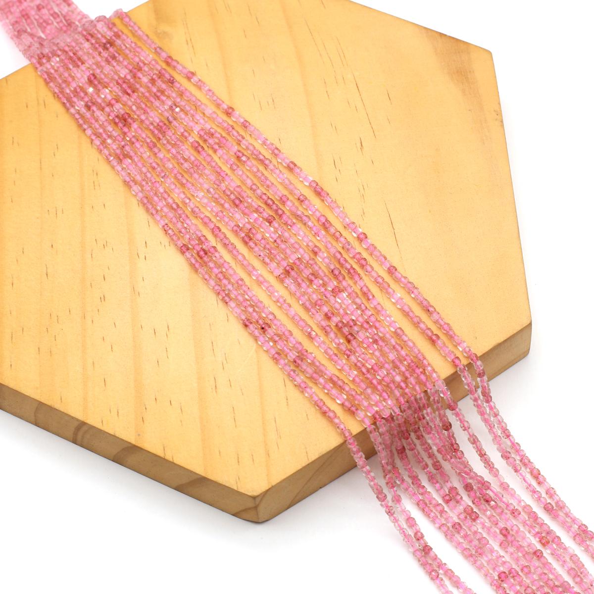 

Граненые бусины из натурального камня, розовый кварц/хризолит, квадратные маленькие бусины для изготовления ювелирных изделий, ожерелье, браслет, серьги, аксессуары Strawberry Crystal/2mm