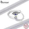 BAMOER 925 Sterling Silver Delicate Pave Zirkon Demon Eye Nastavitelný prsten pro ženy jemné šperky
