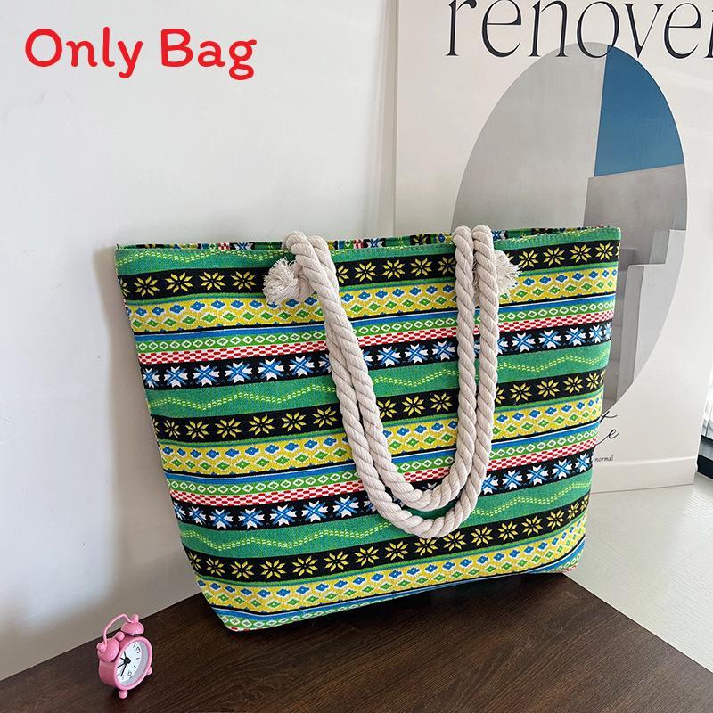 Trendy Dualsided Ethnic Style Canvas Tote With Hidden Pocket For Everyday Carry
