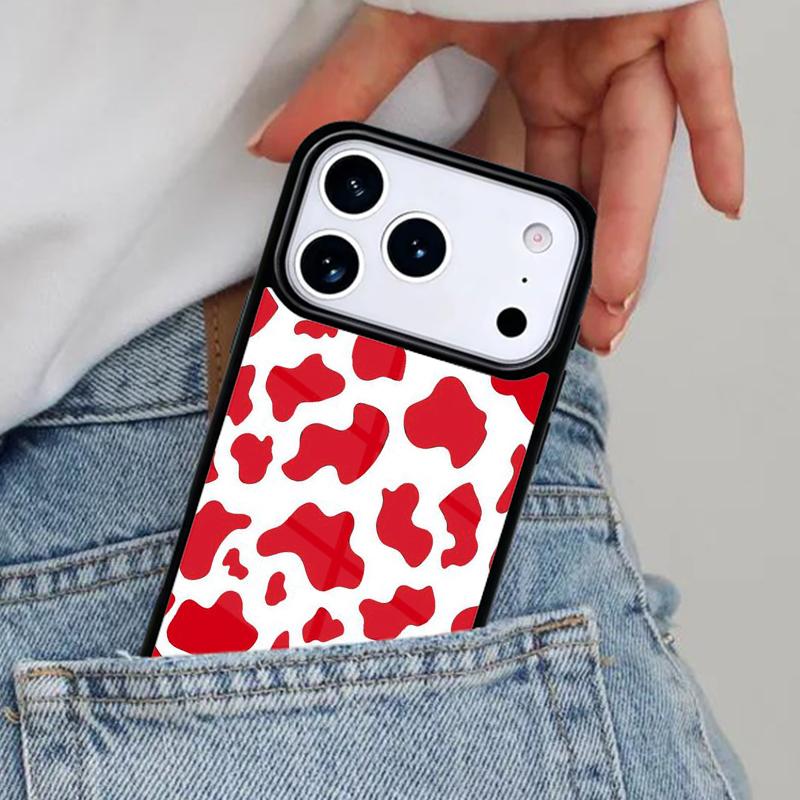 Cow Print Pattern Phone Case for iPhone 16e 15 14 13 12 17 Pro Max Plus Air 17pro Cover Coque