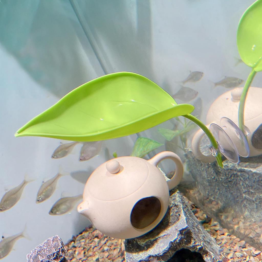 Frog Habitat Leaf Suction Cup Reptile Basking Area Resting Terrace Suction Cups Tank Accessories Simulated Leaves For Geckos