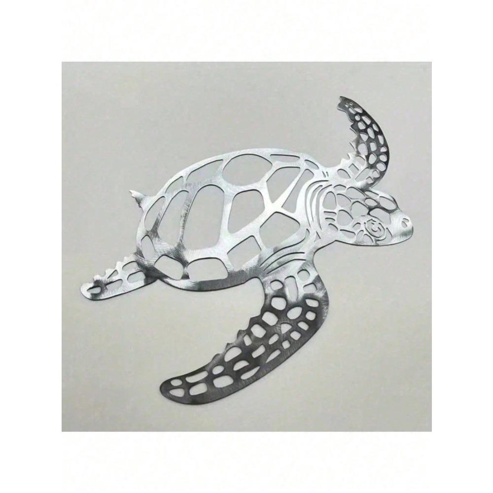 Metal Sea Turtle Wall Decor - Coastal Nautical Hollow Art for Living Room, Bedroom, Bathroom, Boho Hanging Ornament, Housewarming Gift, Holiday Decor