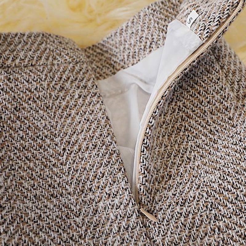 Striped Women's Office Skirt White Belt Casual White-collar Lady Skirts