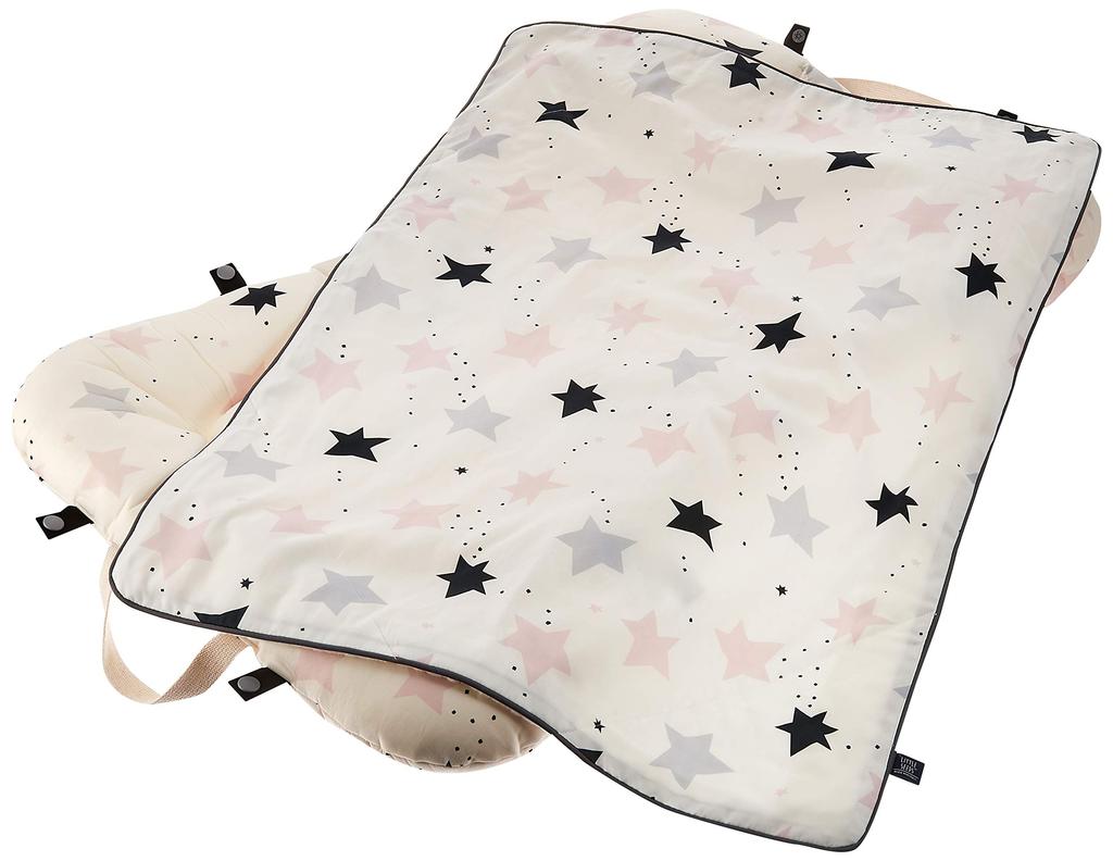 LITTLE SEEDS Portable Crib Twinkle Star Medium Set, (Pink),