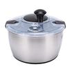 Stainless Steel Salad Spinner 5L Large Capacity Vegetable Washer with Crank Design Multifunctional Kitchen Tool