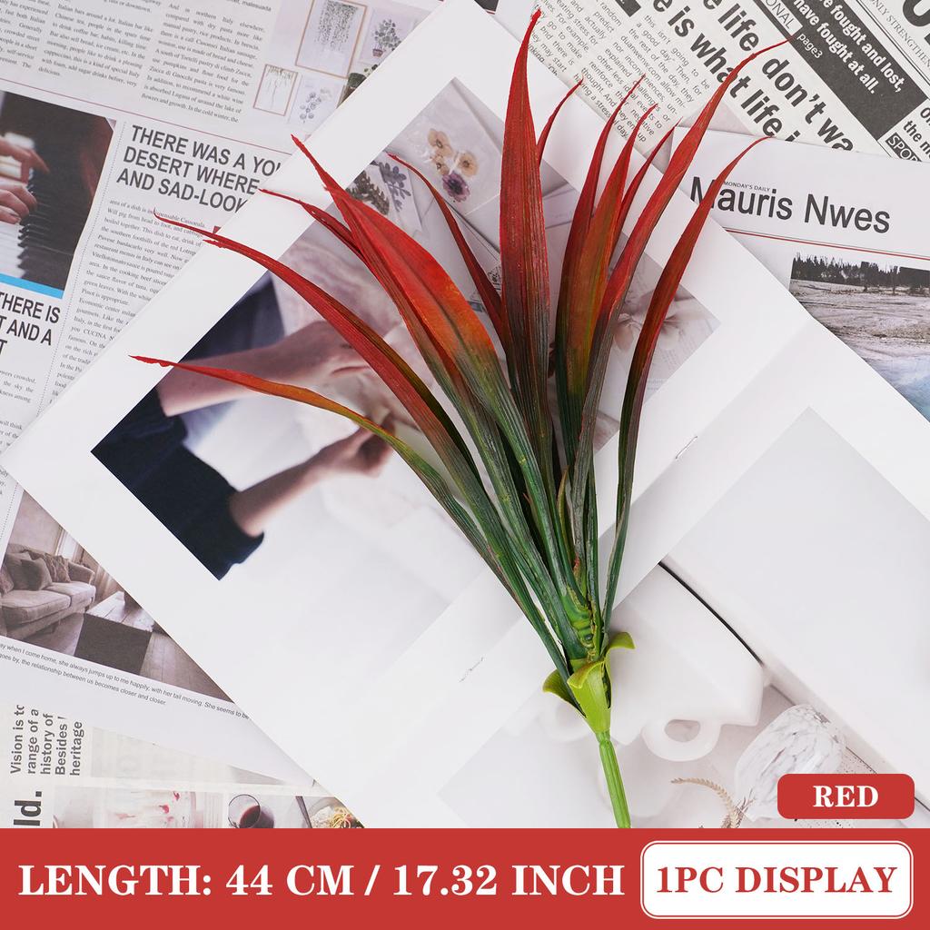 1 Stück 14 Blätter Frühlingsgras für Weihnachtskranz Heim Outdoor Gartendeko Hochzeitsbogen Zubehör Scrapbook Künstliche Pflanzen