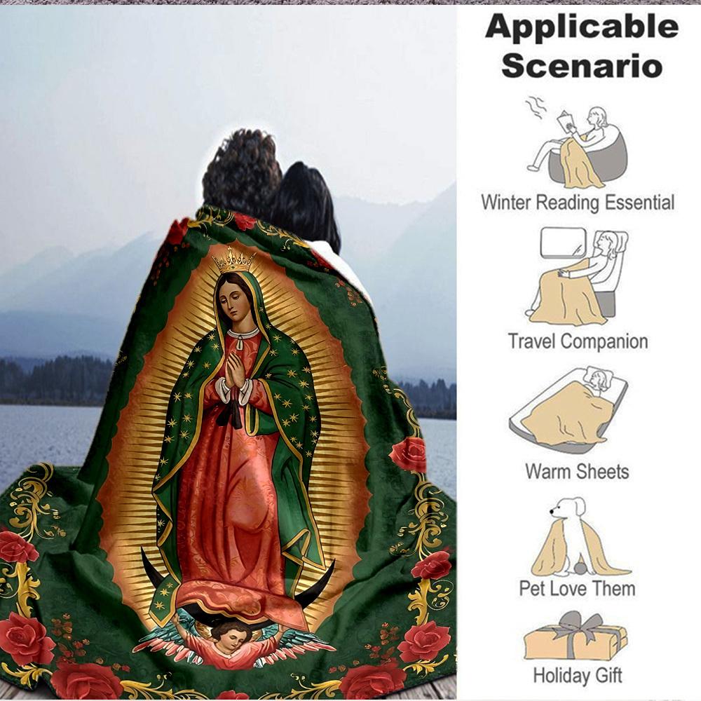 1pc Virgin Mary Icon Blanket - Perfect Gift for Birthdays, Christmas & Halloween- Soft, Warm & Versatile yy250909174