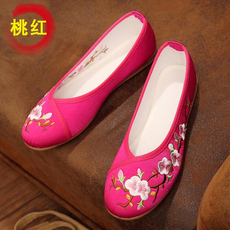 Fashion Women Summer 2025 Flat-heeled Shoe National Dance Flats Comfortable Women's Loafers 34 Women Chinese Embroidered Foral Shoes
