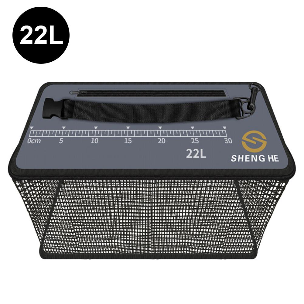Fiskvaktnät 17L/22L/29L Levande Fisk Tunna Fiskelåda Bärbar Multifunktionshink Utomhus Fiskeredskap Utrustning