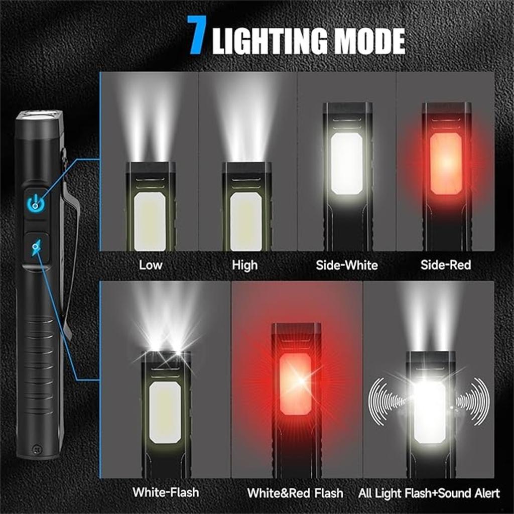 USB Charging Magnetic Work Light – Bright LED Portable Flashlight, Foldable Inspection Lamp for Car, Home, and Outdoor Use