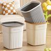 Kräm-stil tryckring soptunna, förtjockad stor kapacitet, universell för kök, vardagsrum, sovrum, badrum