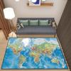 World Map Rug European and American Retro Dirty Resistant Easy Cleaning Flannel Carpet Living Room Bedroom Mat Home Decor new