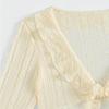 Einfarbiger Netz-Langarm-Badeanzug Strand-Bikini-Set vier Teile