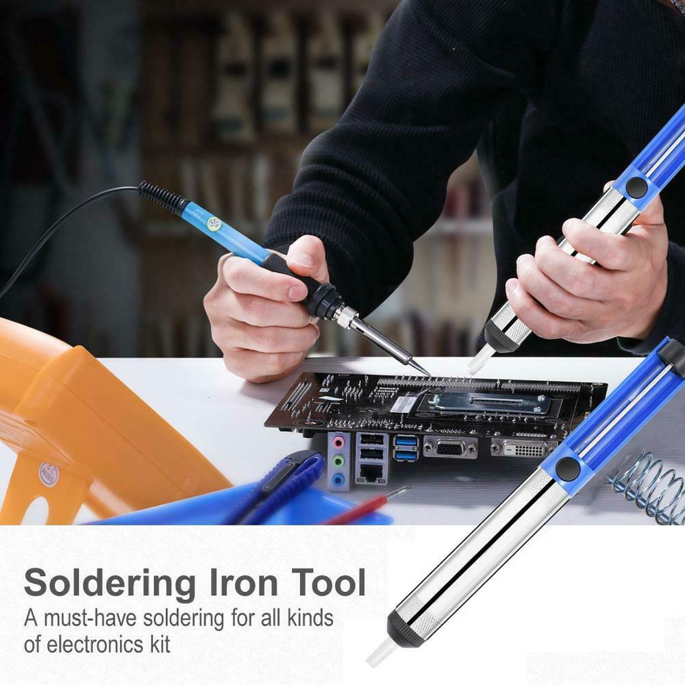 60W Adjustable Temperature Electric Soldering Iron Set with Multimeter Display for 220V/110V