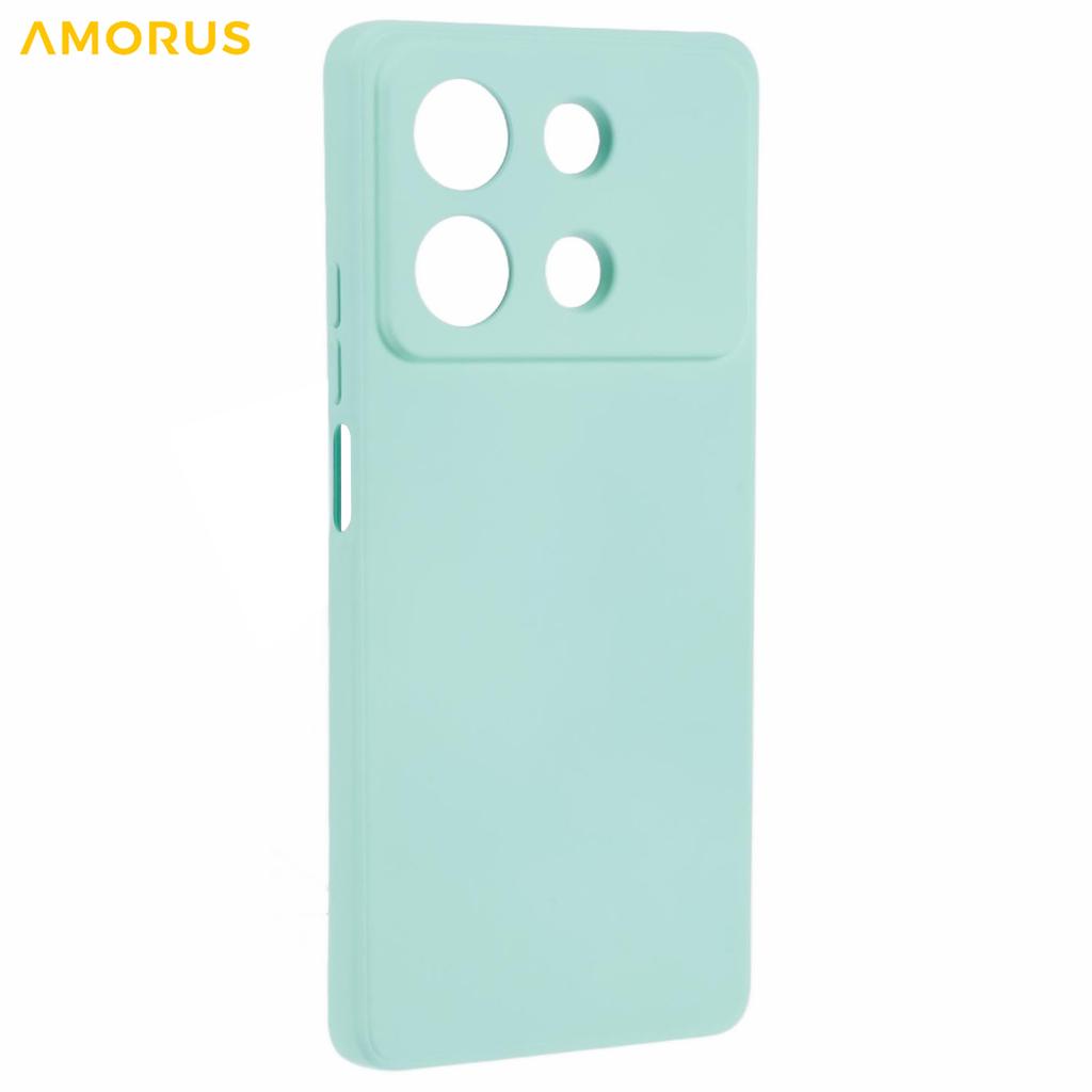 AMORUS For Xiaomi Redmi Note 13R Pro 5G Case Precise Cutouts TPU Fiber Lining Shockproof Phone Cover