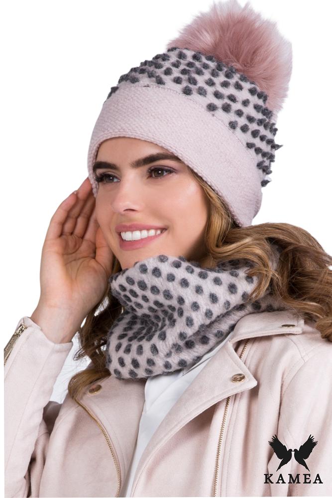 Foks Women' Set Hat with Snood Color Pink