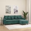 VidaXL 3-seater Sofa with Footrest Dark Green 180 Cm Velvet, Sofa, Sofa with Footrest, Three-seater Sofa, 3201109