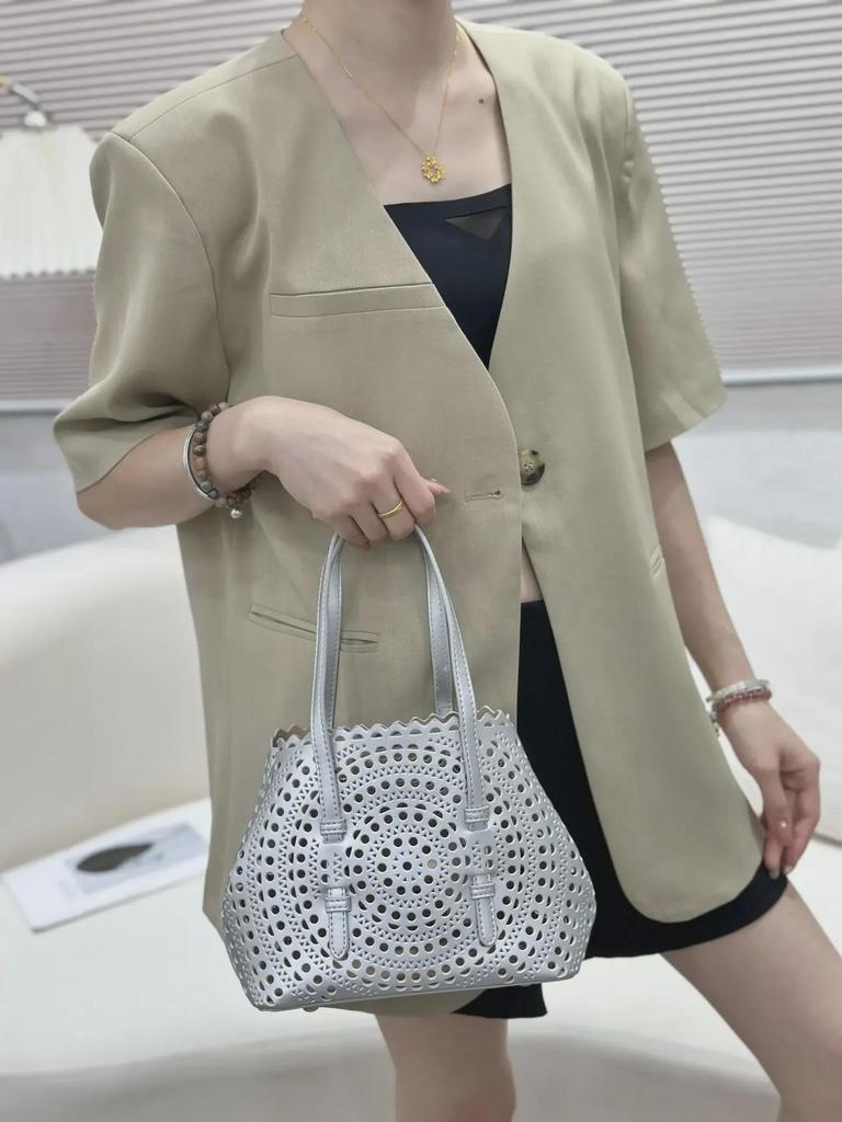 Cross-Border Carved Leather Handbag Set: Tote, Cosmetic Bag & Coin Purse