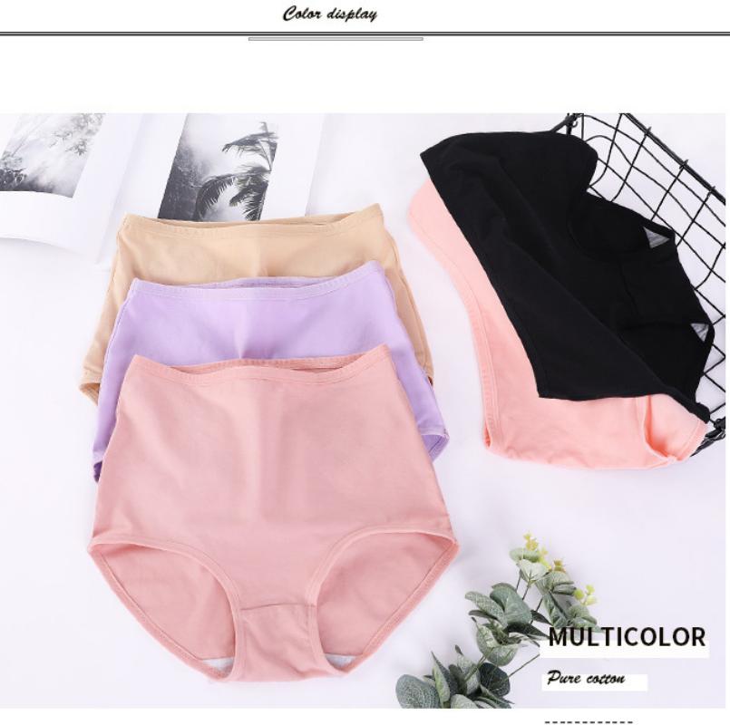Women Underwear Extra Large Big Size Briefs Breathable Large Panties Leakproof Cotton High Waist Undershorts Leggings