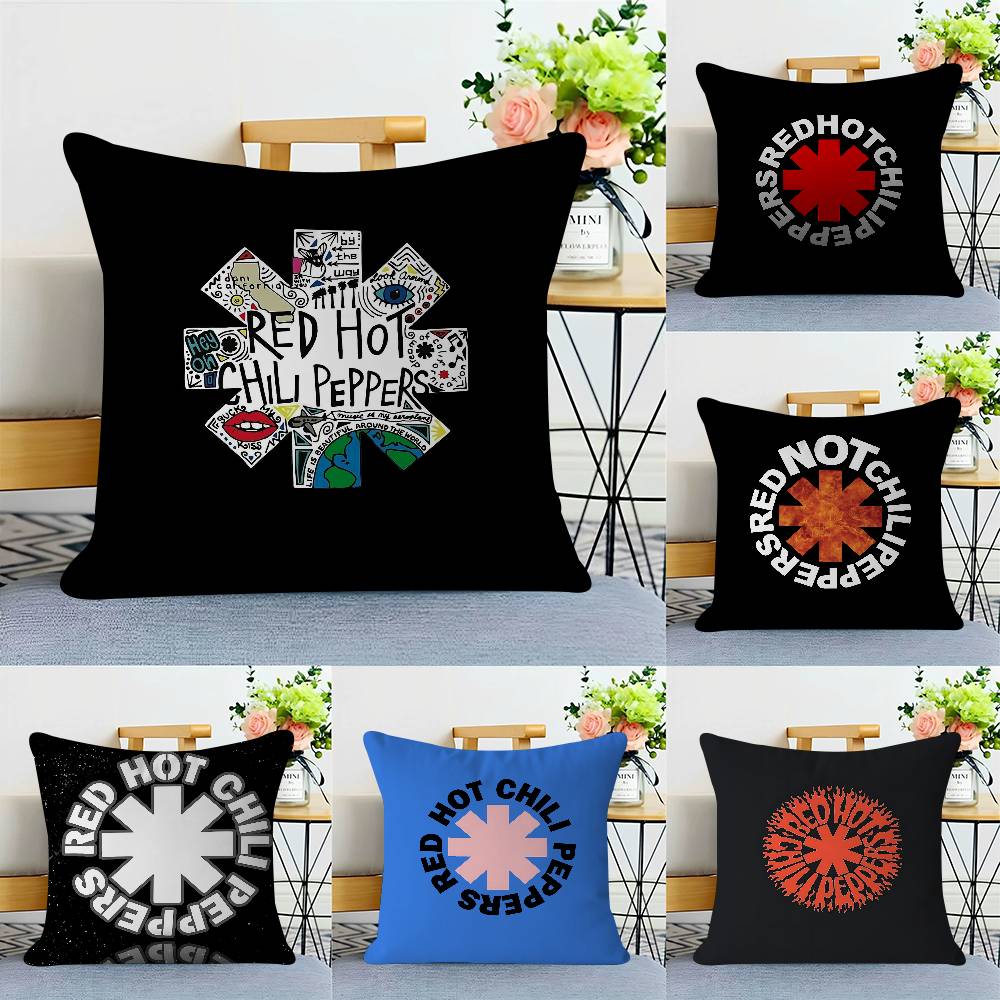 Band Red Hot Chili P-Peppers Pillow Covers Cartoon Sofa Decorative Home Double-sided Printing Short Plush Cute Cushion Cover