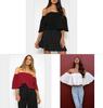 Stylish Summer Off Shoulder Ruffle Hem Loose Fit Top Women Urban Fashion Tee