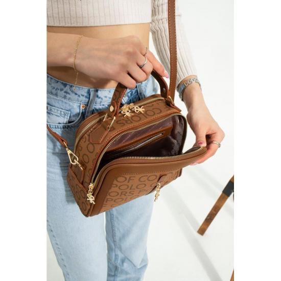 Taschen und Koffer Tara Red Kamel Damen Schultertasche und Tasche 20x24 Größe