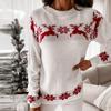 Women's Fashion  Winter Christmas Knitted Long Sleeve Round-Neck  Sweater